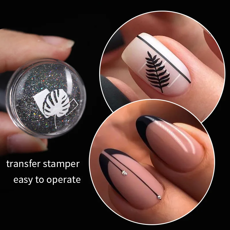 Силиконовый набор для стемпинга ногтей Французский дизайн для маникюра Пластинчатый штамп для полировки Печать с двух сторон Штамповочный скребок