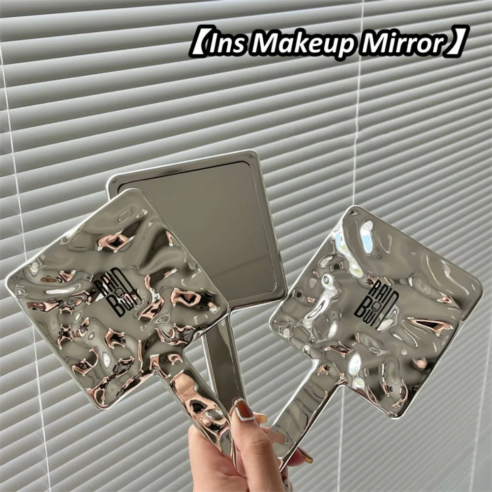 Ins Зеркало для макияжа с жидкой волной, ручное косметическое зеркало/Портативное маленькое двустороннее зеркало Miroir, складное компактное косметическое зеркало для путешествий