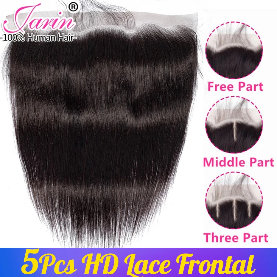 5шт HD Прозрачная Кружевная фронтальная застежка 13x4 из 100% человеческих волос, бразильская прямая кружевная застежка для чернокожих женщин Remy Jarin, Оптовая продажа