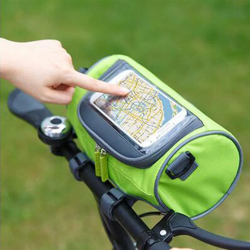 Велосипедные сумки Передняя трубка руля Водонепроницаемая велосипедная сумка для телефона с сенсорным экраном для студенток Аксессуары для девочек Велосипедные сумки