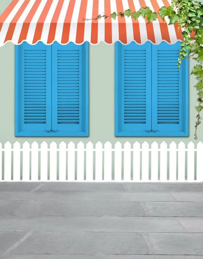 Фоновые изображения с синим окном дома, Реквизит для фотосъемки, студийный фон 5x7 футов