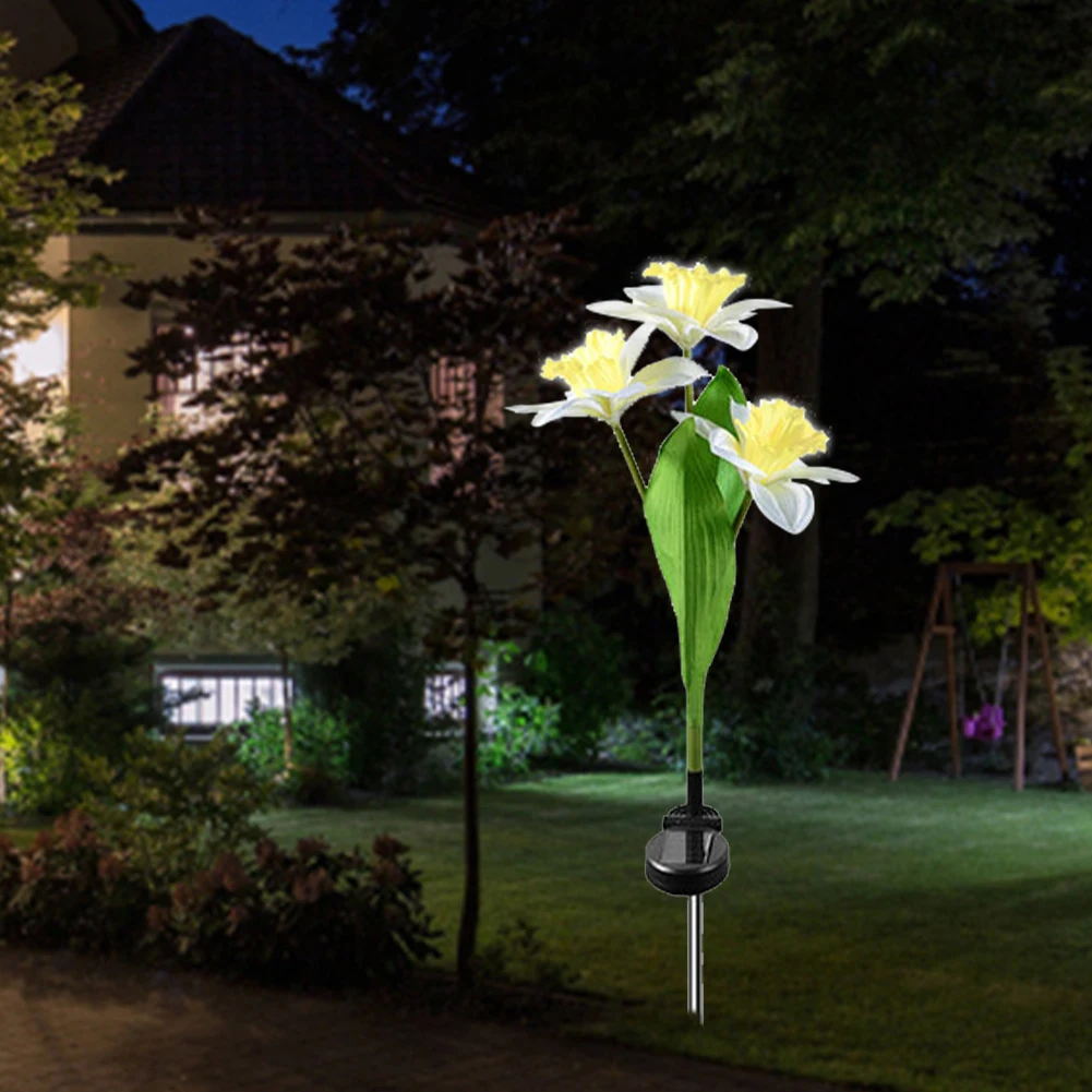 2 шт. Цветочное ландшафтное освещение, водонепроницаемое солнечное освещение газона, дорожки, прочная простая установка, встроенный аккумулятор для домашнего сада