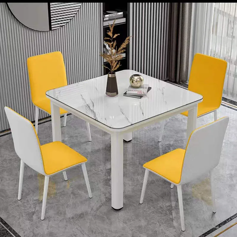 Небольшой Переносной Обеденный стол для гостиной со Стеклянным дизайном, обеденный стол, Роскошная Квадратная Водонепроницаемая мебель Mesas De Comedor