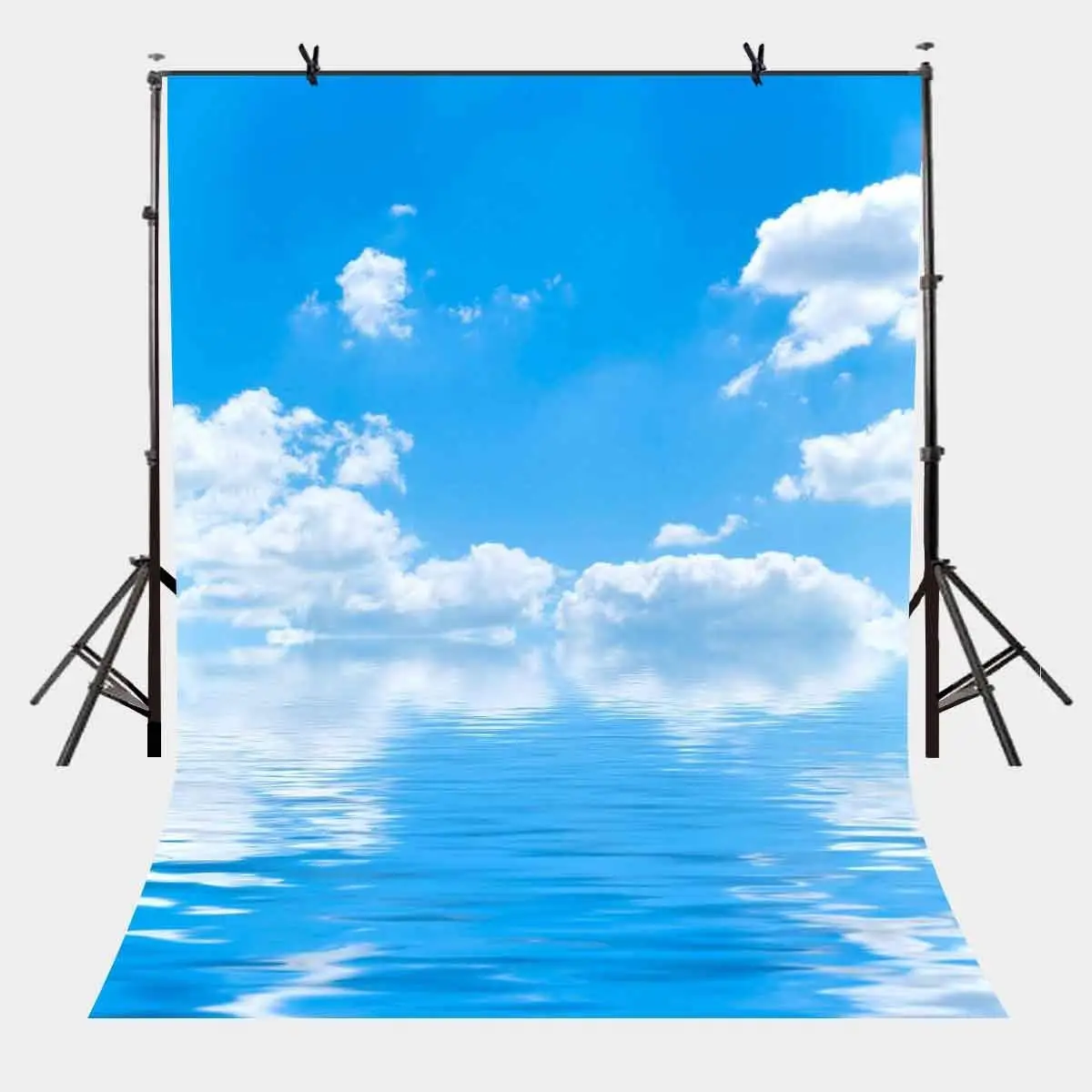 Фон с голубым небом размером 5х7 футов, белыми облаками и морской водой, минималистичный тематический фон для личной вечеринки