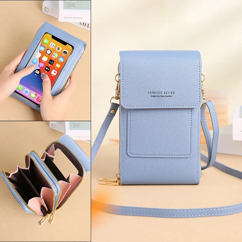 Сумка для мобильного телефона с сенсорным экраном, женская сумка-мессенджер, мини-сумка для мобильного телефона, многофункциональный кошелек для ключей и монет, сумка bolso сумка