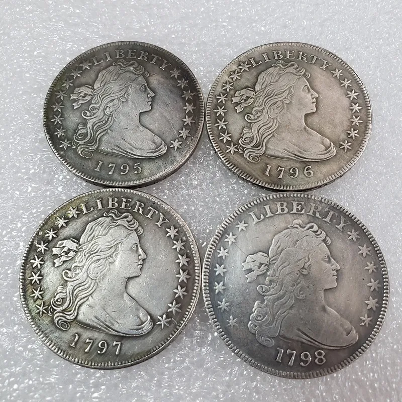 4 Года 1795, 1796, 1797, 1798 Бюст Диаметром 40 мм Памятные Монеты Американский Серебряный Доллар Рождественские Подарки