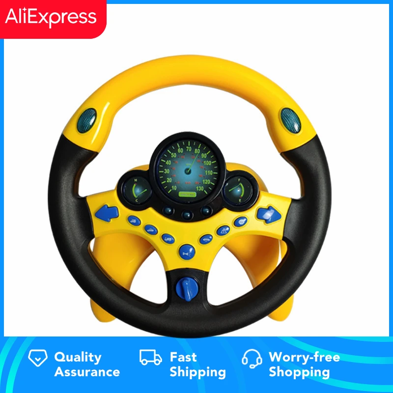 Детская игрушка с электрическим имитатором рулевого колеса, многофункциональная игрушка для вождения автомобиля с музыкой и светом, игрушка в подарок для мальчиков и девочек