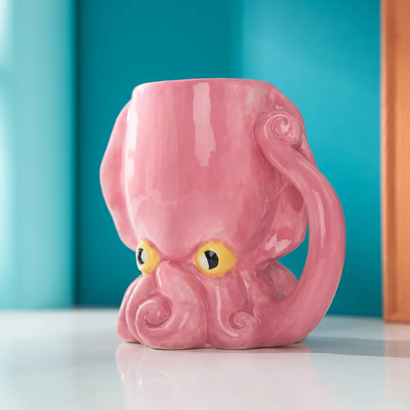 Новая керамическая чашка 3D Octopus Monster Cup Мультяшная моделирующая чашка большой емкости Mark Glass, Керамический Маленький Цветочный горшок