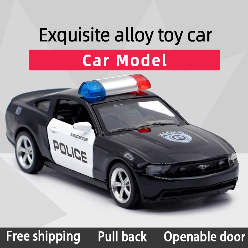 Caipo 1:43 Ford Mustang GT Police Литая под Давлением Модель Автомобиля Из Сплава С Откидной Спинкой /Подарки Для Детей / Коллекция Развивающих игрушек