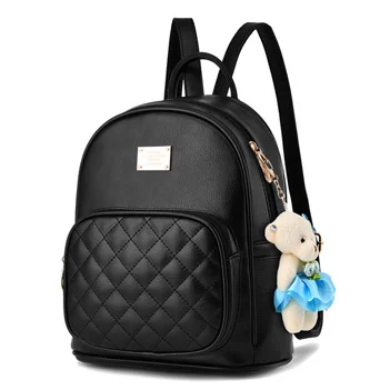 Высококачественный Модный Женский рюкзак из искусственной кожи, сумка, Женский Черный рюкзак, высококачественная Дорожная школьная сумка для девочек-подростков, сумка для девочек