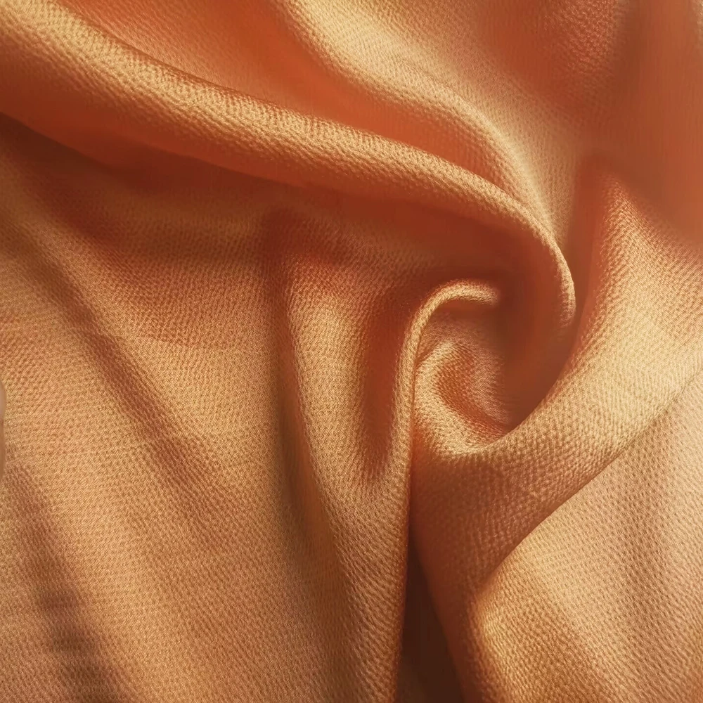 50 см * 114 см Оранжевая ткань Шармез из 100% шелка для платья Жаккардовая Мягкая шелковистая