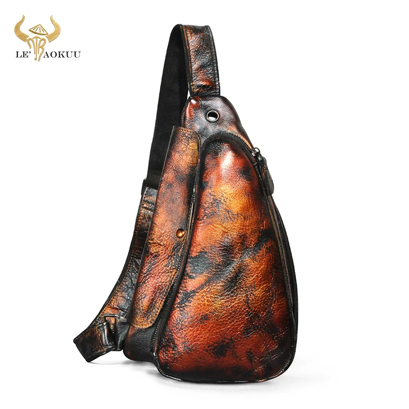 Новая мужская модная поясная сумка из натуральной кожи для путешествий, нагрудная сумка, дизайнерская сумка на одно плечо, сумка через плечо для мужчин 9976
