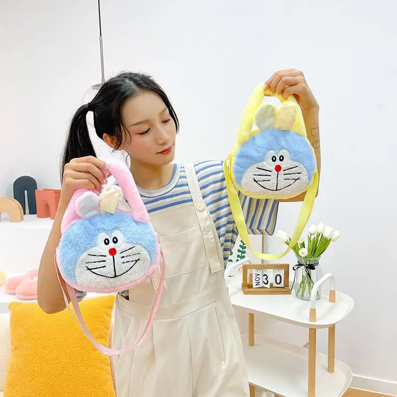 Милая плюшевая сумка из мультфильма Kawaii Doraemon, сумка через плечо, сумка-мессенджер, сумка-тоут большой емкости, подарок для друзей и детей