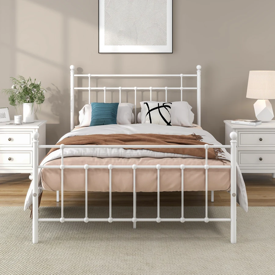 Металлический каркас кровати гостевые кровати с односпальным изголовьем, молодежные каркасы кроватей для спален, черный (140 x 190 см)