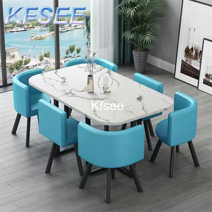 Kfsee 1 комплект обеденного стола Think длиной 150 см и 6 стульев