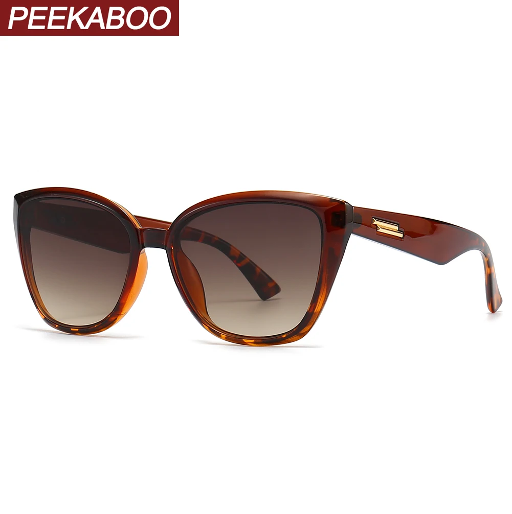 Солнцезащитные очки Peekaboo cat eye uv400 женские коричневые леопардовые женские солнцезащитные очки для женщин летние аксессуары eyewear 2023