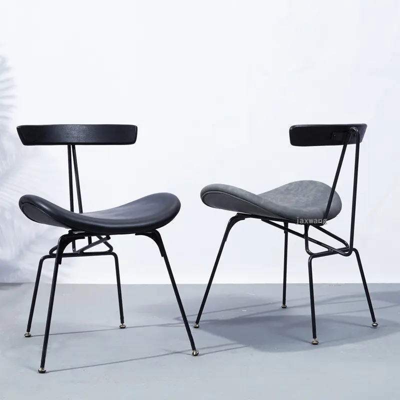 Винтажные обеденные стулья в индустриальном стиле, Современный роскошный обеденный стул в стиле Лофт для отдыха, мебель для столовой, стул с кожаной спинкой.