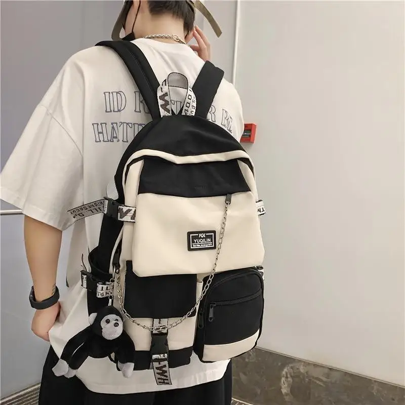 Корейский школьный рюкзак для студенток большой емкости модный рюкзак для мальчиков сумка для компьютера женский школьный рюкзак школьные сумки