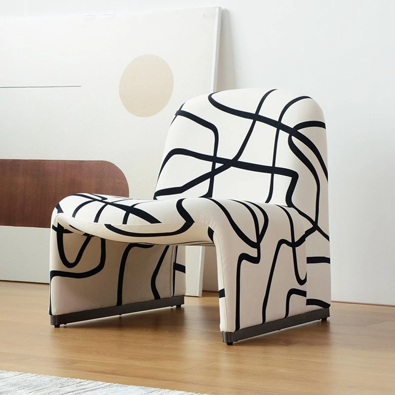Стулья для гостиной Дизайнерское кресло для макияжа Креативная мебель Односпальный диван Кресло для отдыха Роскошный Минималистичный хлопок с граффити