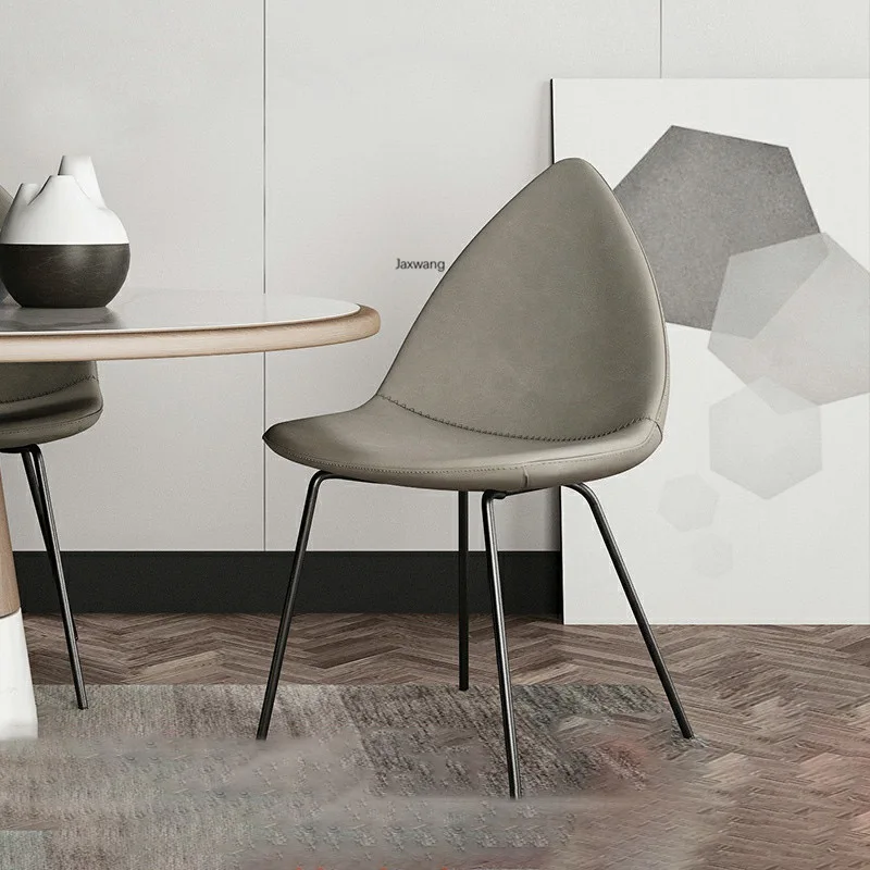 Креативные обеденные стулья дизайнерский домашний скандинавский стул Мебель для дома Современный простой кожаный дизайнерский стул с водяными каплями для кухни GM