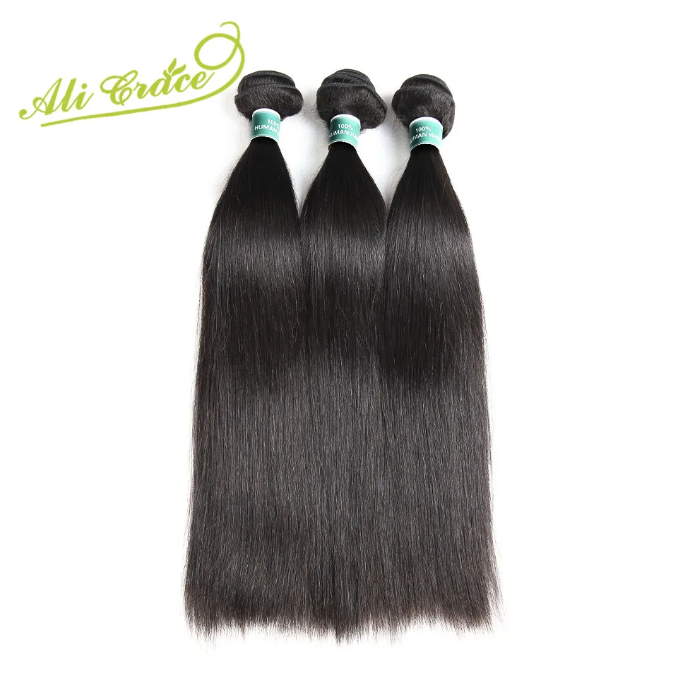 ALI GRACE Hair Малазийские прямые пучки волос 3 шт. Предложения Remy Прямые пучки человеческих волос 10-28 дюймов Прямые плетения волос