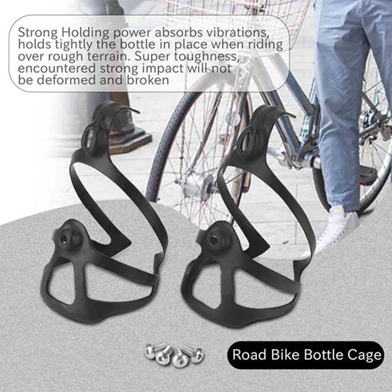 2 упаковки из углеродного волокна для воды MTB Дорожный велосипед Клетка для бутылок Легкий Велосипед Клетка для бутылок Аксессуары для велосипедов Черный