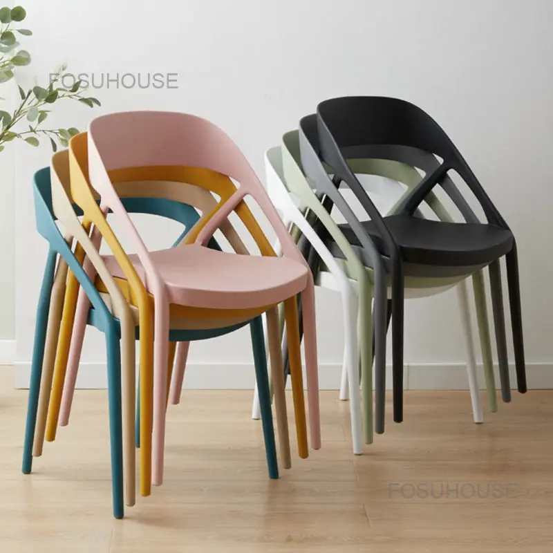 Простые стулья для столовой в гостиной, пластиковые стулья для отеля в скандинавской спальне, Кресла для отдыха на балконе, стулья для ресторана на открытом воздухе