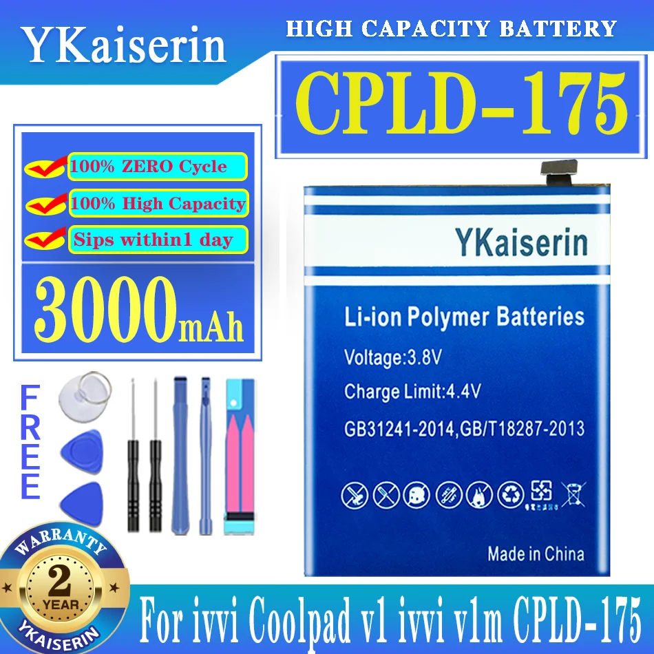 YKaiserin Аккумулятор CPLD175 CPLD 175 3000 мАч для Аккумуляторов мобильных телефонов ivvi Coolpad v1 ivvi v1m CPLD-175