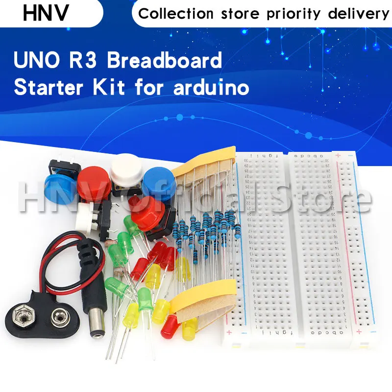 Стартовый комплект для мини-макетной платы UNO R3 со светодиодной перемычкой и кнопкой для arduino Diy Kit school education lab