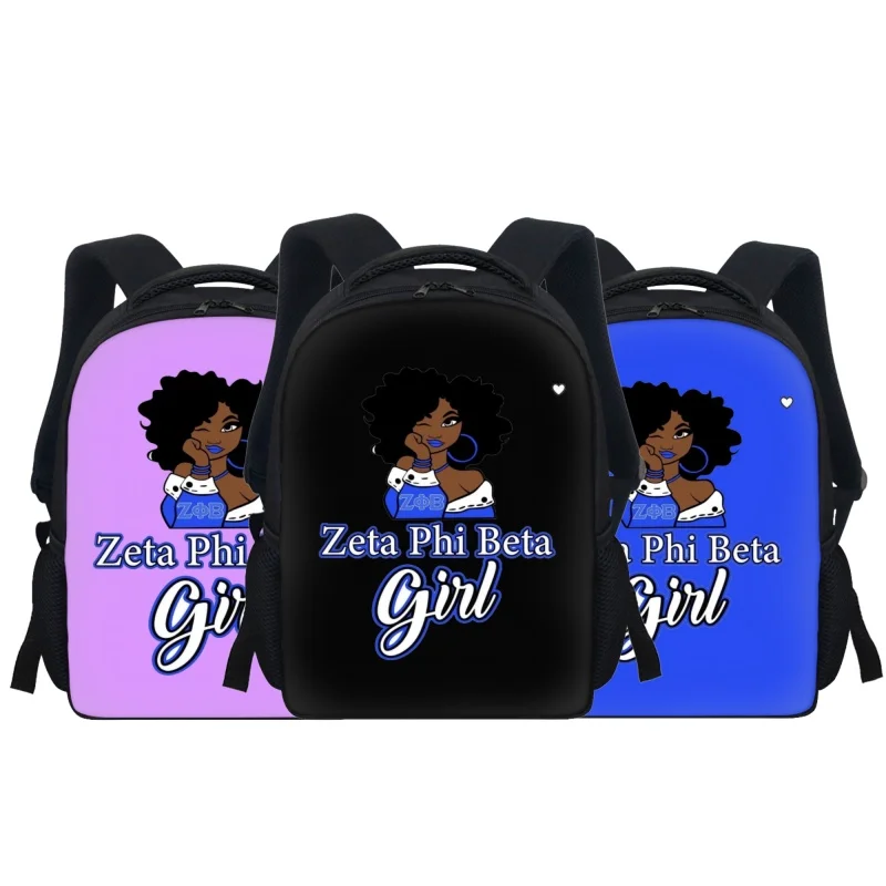 Детские школьные сумки с принтом Zeta Phi Beta для малышей, детские мини-рюкзаки Back to School, сумки для книг в детском саду на молнии для девочек