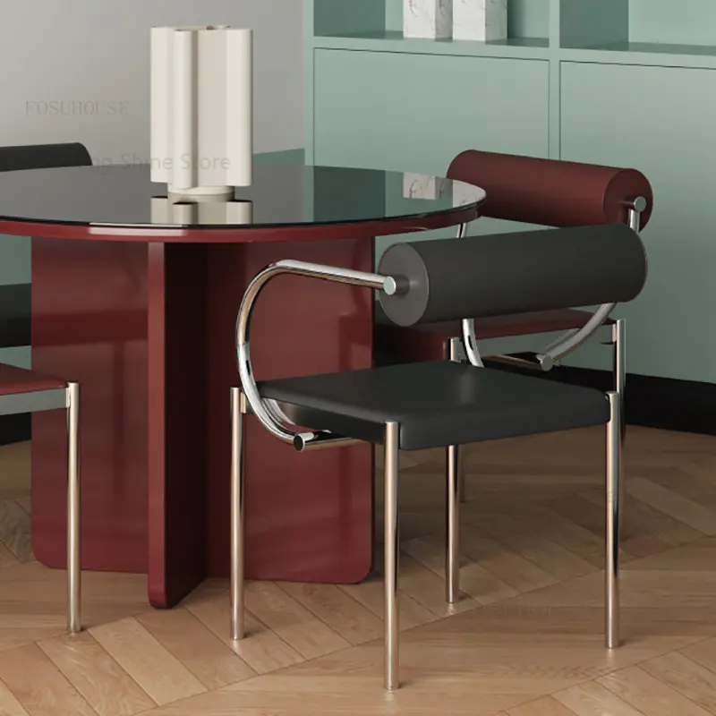 Винтажный стул для ресторана в отеле, Скандинавские Металлические обеденные стулья, Простая домашняя мебель, Современный свет, роскошные кресла для спальни и кабинета со спинкой