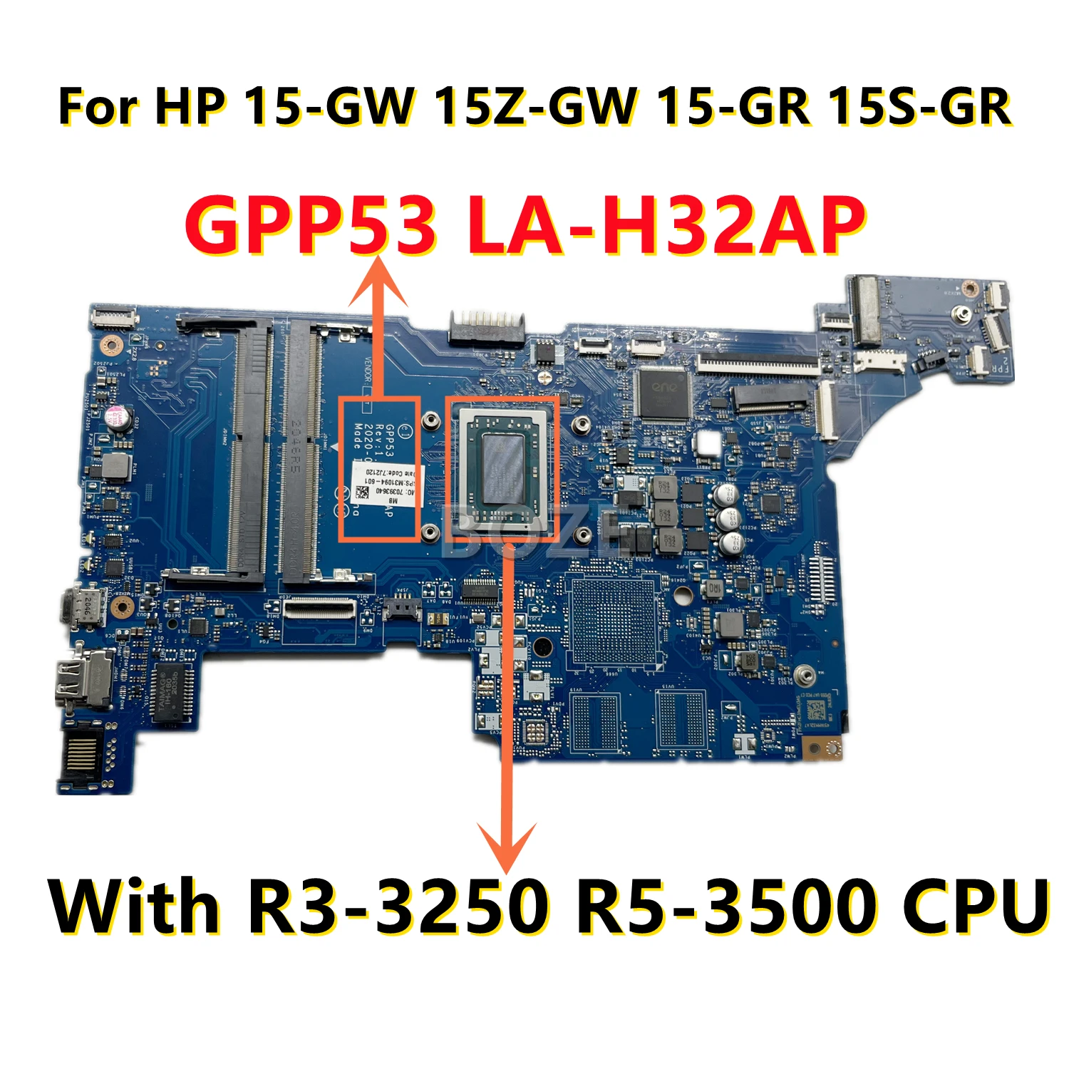 M03669-601 M04856-001 M27608-001 Для HP 15-GW 15Z-GW 15-GR 15S-GR Материнская плата ноутбука GPP53 LA-H32AP с процессором R3-3250 R5-3500