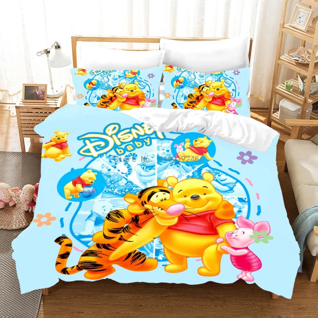 Набор постельных принадлежностей Disney Winnie The Pooh Bear Edward Для девочек и мальчиков Twin Full Queen King Одеяло Пододеяльник для детей Подарок для взрослых