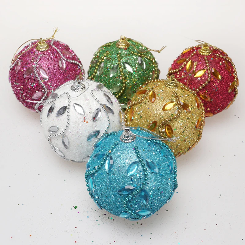 Орнамент из рождественских шаров, украшения для Рождественской елки, Рождественский шар, красное золото, серебряные подвесные подвески, декор для домашней вечеринки, Новый 2021 год