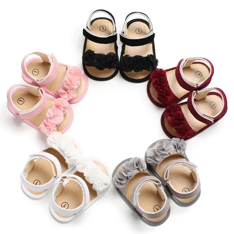 Citgeett Summer Sweet для новорожденных девочек, сандалии из искусственной кожи с цветочным узором, летняя обувь для детской коляски