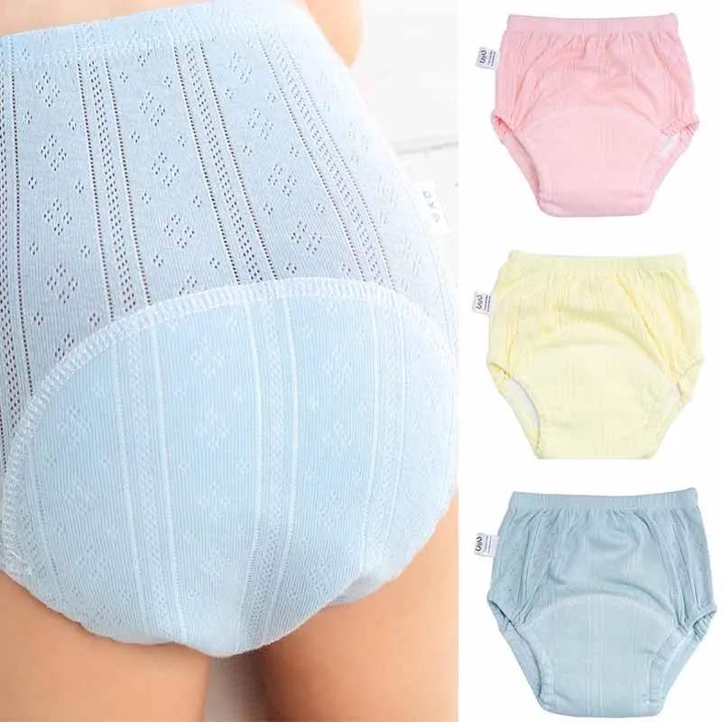 Тренировочные штаны для новорожденных, детские шорты, однотонное моющееся нижнее белье, тканевые подгузники для мальчиков и девочек, Многоразовые подгузники, детские трусики