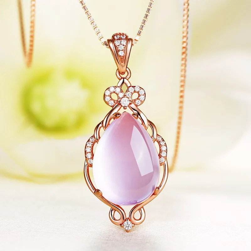 Посеребренное ожерелье Goddess Smart с натуральным порошком, подвеска из гибискуса, Костяная цепочка из розового золота