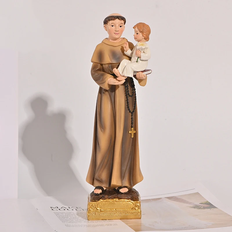Статуя Святого Антония Дияло Святой Покровитель Святой Антоний, Несущий Младенца Иисуса, Святая Статуэтка Из Смолы Католической Коллекции Декор Подарок