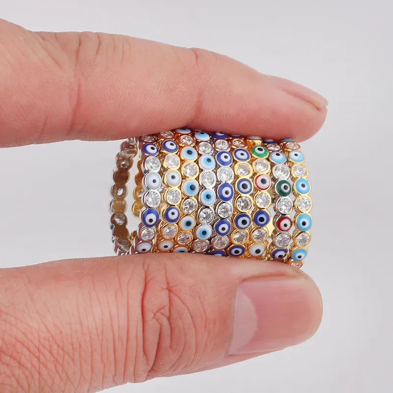 Новые Богемные Счастливые Турецкие Синие кольца от сглаза, с которых капает масло, Открытые Регулируемые кольца на палец для женщин, подарок ювелирных изделий
