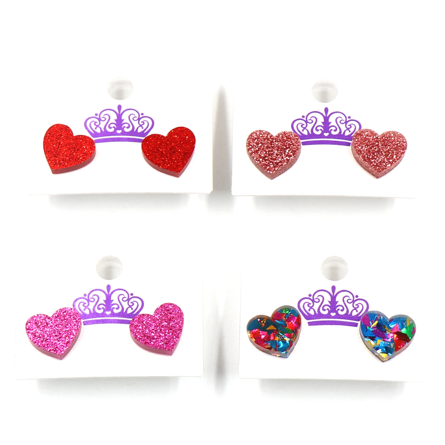 1 пара Новый продукт CN серьги-гвоздики для женщин в форме сердца на День Святого Валентина модные акриловые украшения
