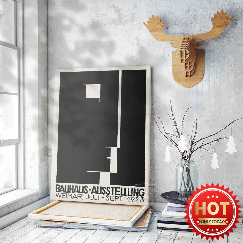 Логотип Bauhaus Ausstellung Weimar На Рекламном плакате 1923 года, Винтажный Выставочный Плакат Bauhaus, Абстрактная Фреска Для Домашнего Декора, Подарок
