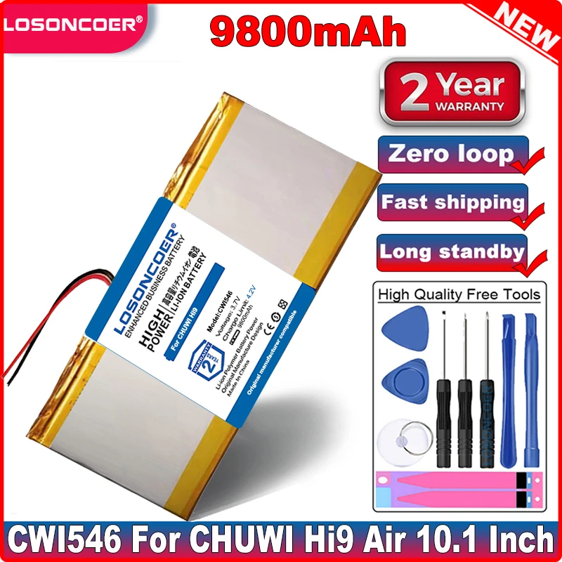 Аккумулятор для планшетного ПК емкостью 9800 мАч для CHUWI Hi9 Air с 10,1-дюймовым аккумулятором CWI546, новый литий-полимерный аккумулятор на замену