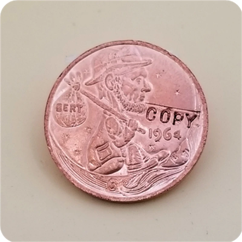 Никелевая монета Hobo 1964 Lincoln Penny COPY