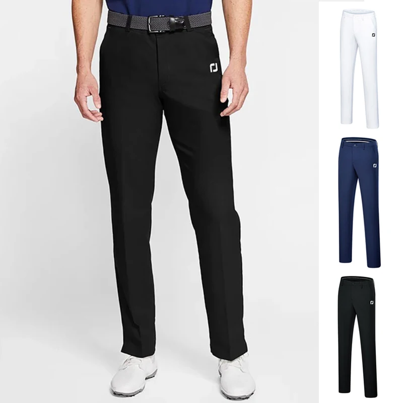 Мужские летние брюки для гольфа Дышащие быстросохнущие повседневные брюки прямого кроя Прочные эластичные спортивные брюки с защитой от скатывания