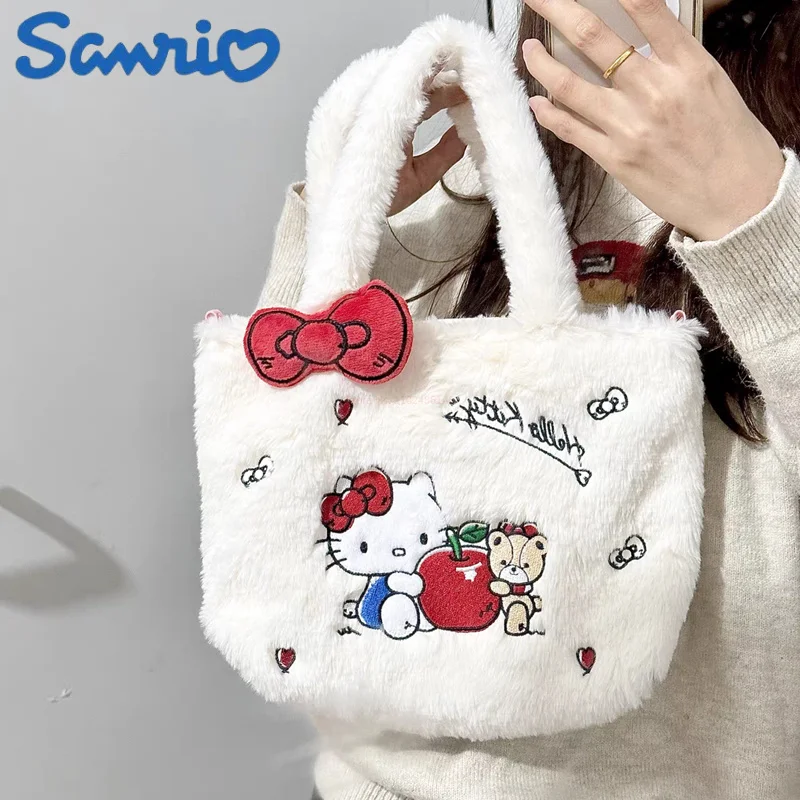 Sanrio Hello Kitty My Melody Kuromi Cinnamoroll Плюшевая сумка-тоут Kawaii Кукла Плюшевая Сумка-Баш Плюшевые Сумки Через плечо Подарок На День Рождения Для Девочки