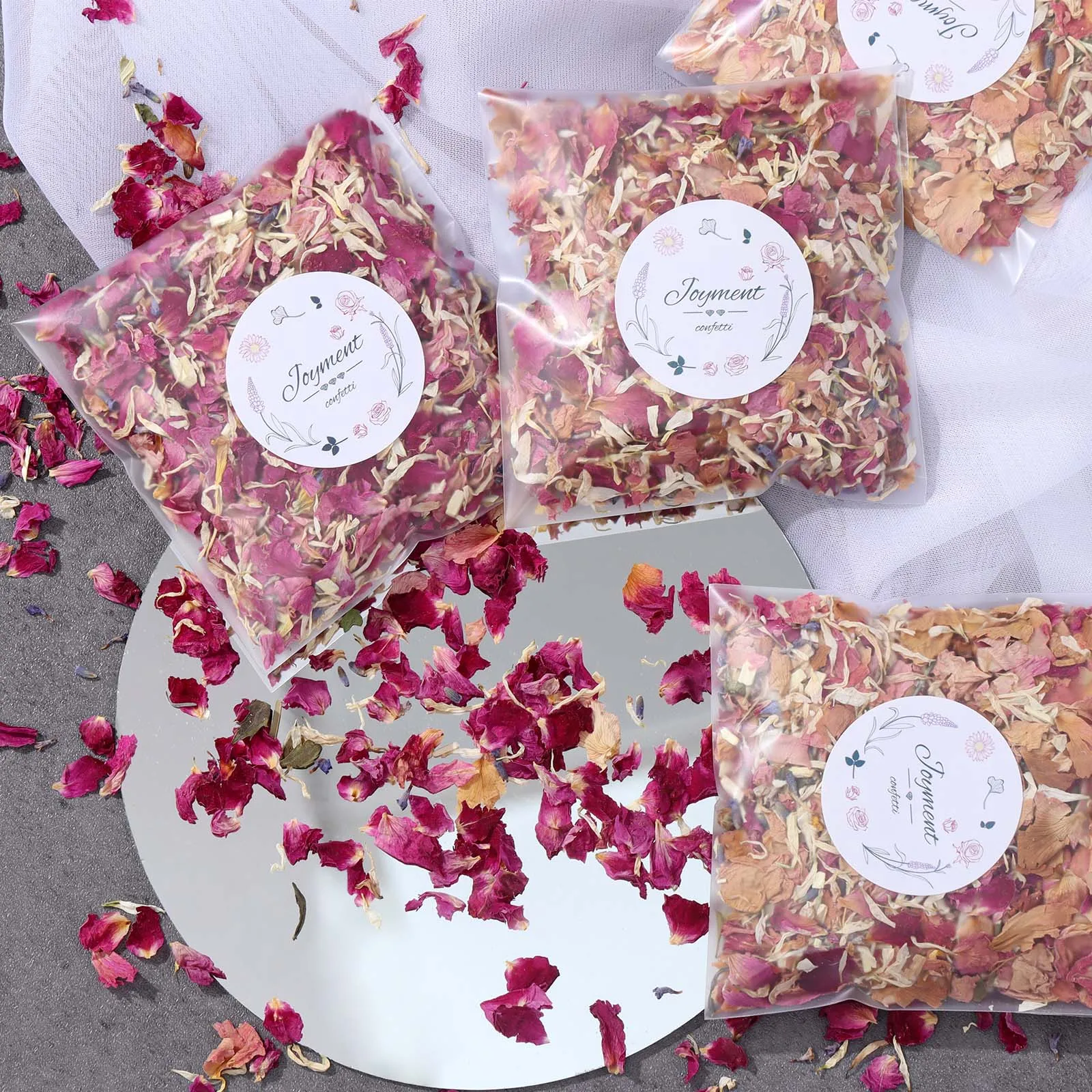 Натуральный Сушеный Цветок Лепестки Роз Хлопают Свадебным Конфетти На День Рождения DIY Украшения Биоразлагаемые Аксессуары Для Вечеринок Ручной Работы