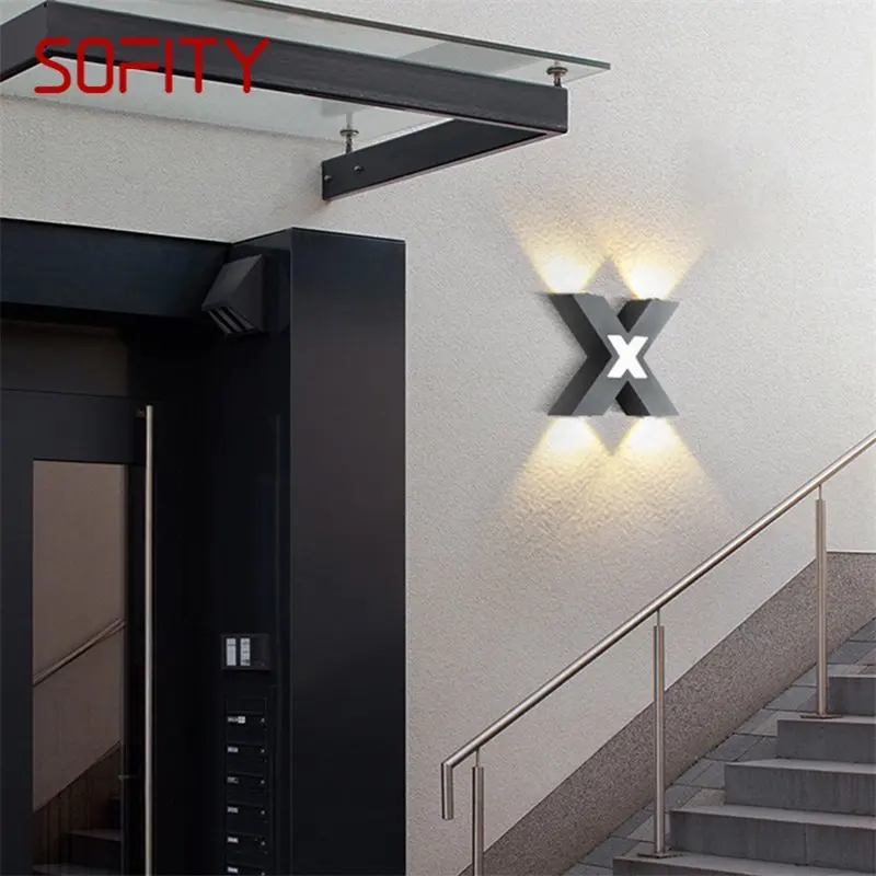 Уличный настенный светильник SOFITY, современные светодиодные бра, водонепроницаемая лампа IP65 с декоративным абажуром для дома, виллы на крыльце