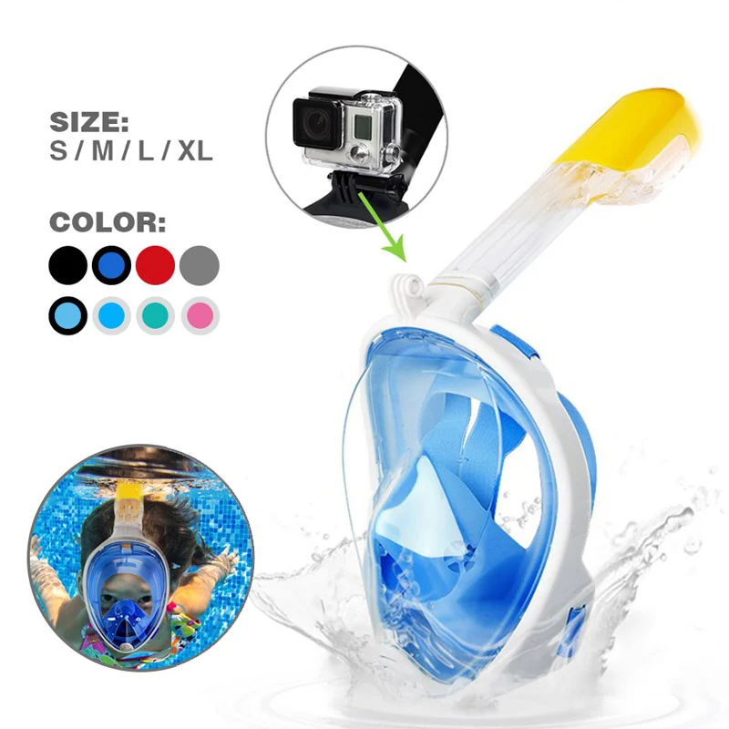 Профессиональная маска для подводного плавания с маской для подводного плавания с маской и трубкой на все лицо, Противотуманные очки для плавания для детей и взрослых