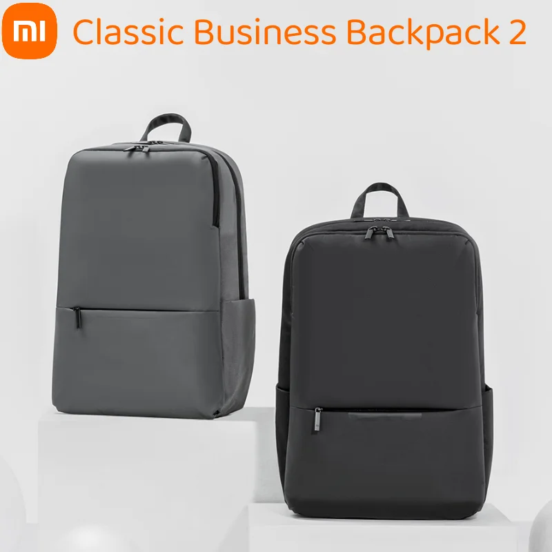 Xiaomi Classic Business Backpack 2 Многослойных хранилища большой емкости с амортизацией, 4 водонепроницаемых рюкзака унисекс