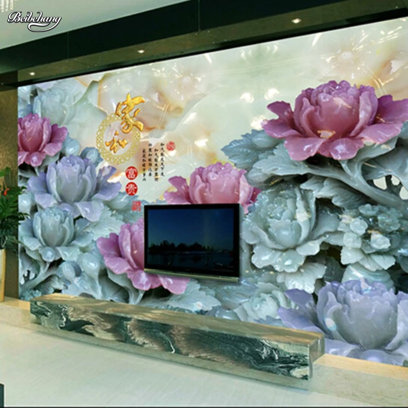 beibehang papel de parede para quarto Китайский Пион 3D большая фреска гостиная диван спальня телевизор фоновые обои